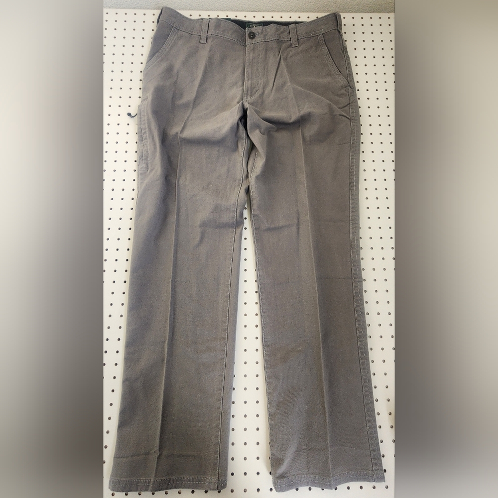 G.H. Bass Men's 38x34 Canvas Terrain Stretch Pants Gray Relaxed Fit Work Trouser